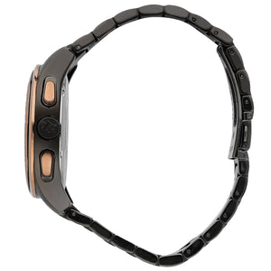 Side profile of Maserati Traguardo R8873612016 men's quartz battery watch showing 12mm thickness and gunmetal grey finish