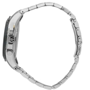 Side profile of Maserati Traguardo R8873612046 men's quartz battery watch showing 12mm thickness and two-tone finish