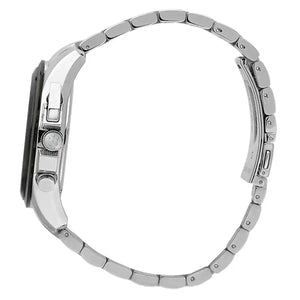 Side profile of Maserati Traguardo R8873612059 men's quartz battery watch showing 12.5mm thickness and silver finish