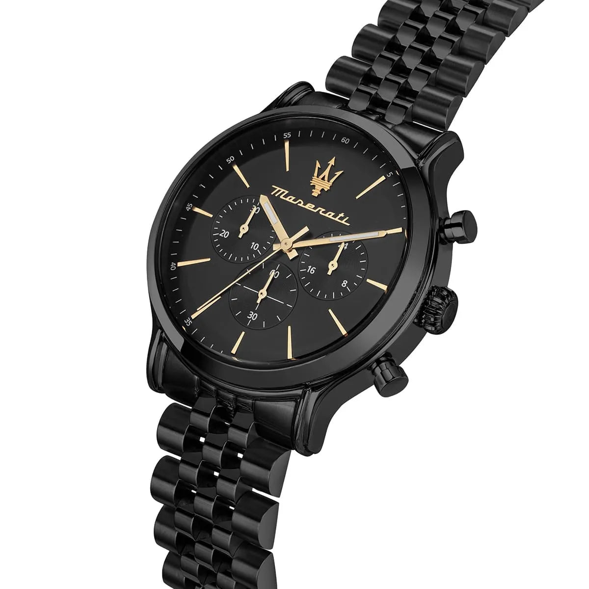 Maserati Epoca R8873618020 Men's watch - black dial steel strap angle