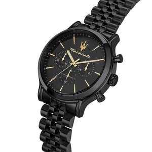Maserati Epoca R8873618020 Men's watch - black dial steel strap angle