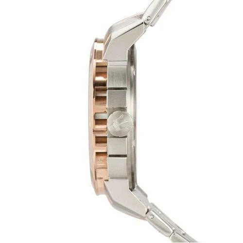 Side profile of Maserati Ingegno R8873619002 men's quartz battery watch showing 13mm thickness and two-tone finish