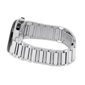 Detailed view of silver-tone crown and black pushers on Maserati Triconic R8873639002 men's quartz battery watch with black dial