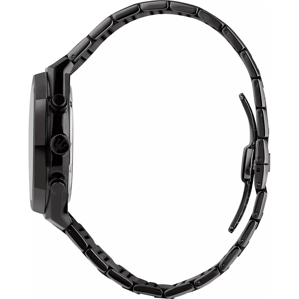 Side profile of Maserati Stile R8873642012 men's quartz battery watch showing 12mm thickness and gunmetal grey finish