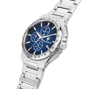 Maserati Velocita R8873653003 Men's watch - blue dial steel strap angle
