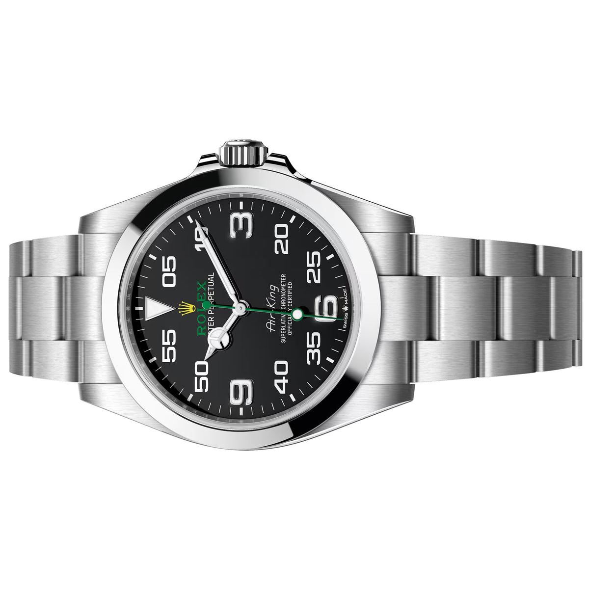Rolex Air-King 36mm unisex mirror watch, black dial – view 5