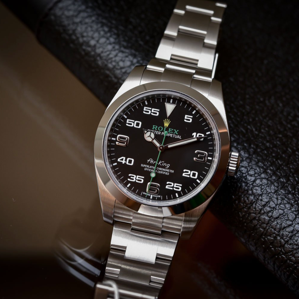 Rolex Air-King 36mm unisex mirror watch, black dial – view 6