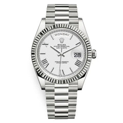 Rolex Day-Date 41mm Men's Mirror Automatic Watch – Silver Dial & Silver Stainless Steel Bracelet