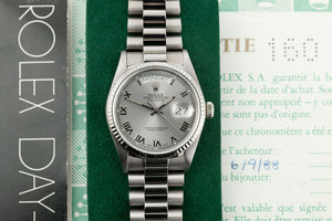 Rolex Day-Date men's mirror watch, silver dial – view 3