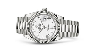 Rolex Day-Date men's mirror watch, silver dial – view 7