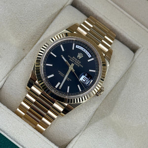 Rolex Day-Date men's mirror watch, black dial – view 5