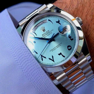 Rolex Day-Date men's mirror watch, ice blue dial – view 3