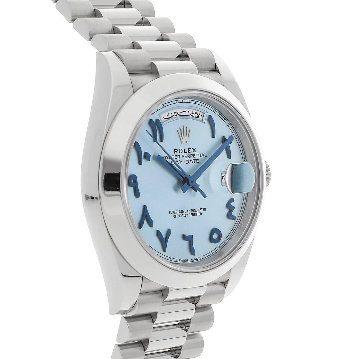Rolex Day-Date men's mirror watch, ice blue dial – view 5