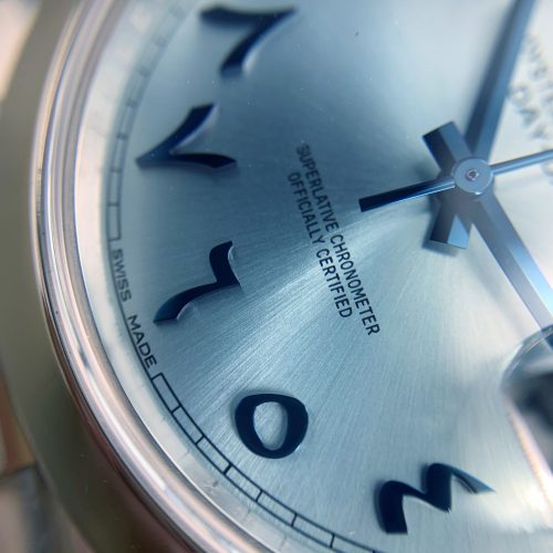 Rolex Day-Date men's mirror watch, ice blue dial – view 8