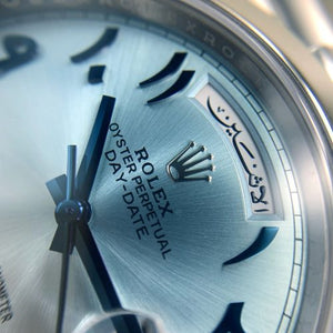 Rolex Day-Date men's mirror watch, ice blue dial – view 9
