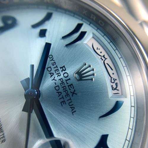 Rolex Day-Date men's mirror watch, ice blue dial – view 9