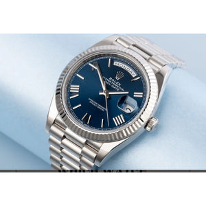 Rolex Day-Date men's mirror watch, blue dial – view 2
