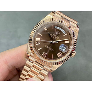 Rolex Day-Date men's mirror watch, brown dial – view 5