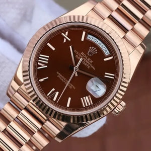Rolex Day-Date men's mirror watch, brown dial – view 7