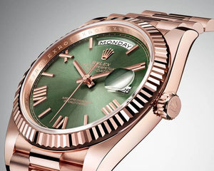 Rolex Day-Date men's mirror watch, green dial – view 5