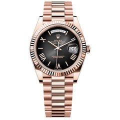 Rolex Day-Date 41mm Men's Mirror Automatic Watch – Slate Gray Ombré Dial & Rose Gold-Tone Stainless Steel Bracelet