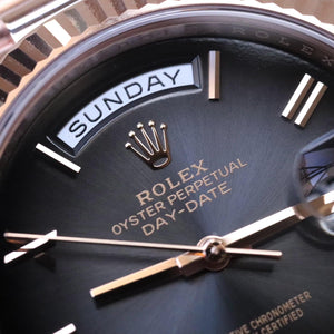 Rolex Day-Date men's mirror watch, slate gray ombré dial – view 2