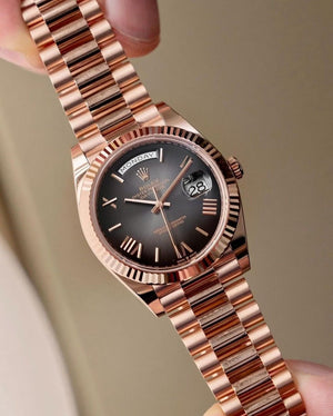 Rolex Day-Date men's mirror watch, slate gray ombré dial – view 5