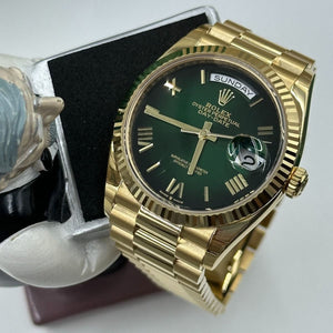 Rolex Day-Date men's mirror watch, green ombré dial – view 5