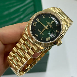 Rolex Day-Date men's mirror watch, green ombré dial – view 8