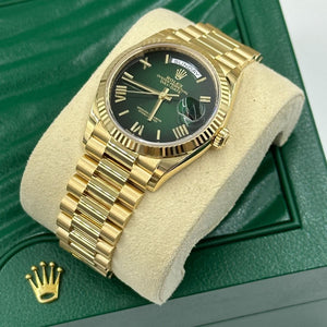 Rolex Day-Date men's mirror watch, green ombré dial – view 9