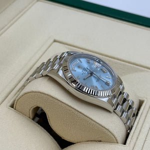 Rolex Day-Date men's mirror watch, ice blue dial – view 6