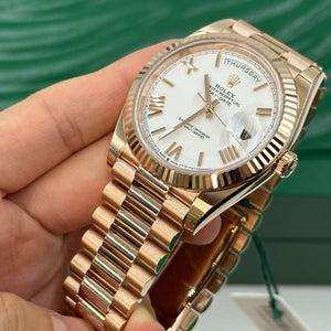 Rolex Day-Date men's mirror watch, white dial – view 2