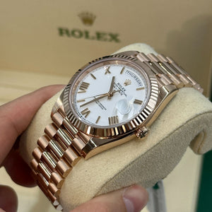 Rolex Day-Date men's mirror watch, white dial – view 6