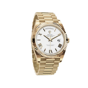 Rolex Day-Date 41mm men's mirror watch, silver Roman numeral dial – view 2