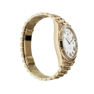 Rolex Day-Date 41mm men's mirror watch, silver Roman numeral dial – view 3