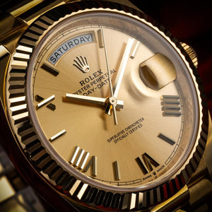 Rolex Day-Date 41mm men's mirror watch, champagne Roman numeral dial – view 4