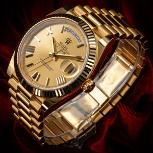 Rolex Day-Date 41mm men's mirror watch, champagne Roman numeral dial – view 7