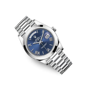 Rolex Day-Date 41mm men's mirror watch, blue Roman numeral dial – view 4