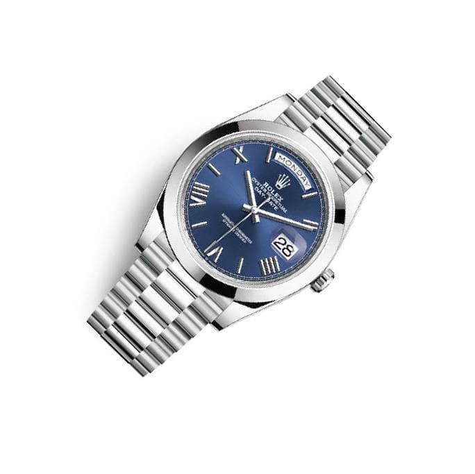 Rolex Day-Date 41mm men's mirror watch, blue Roman numeral dial – view 5