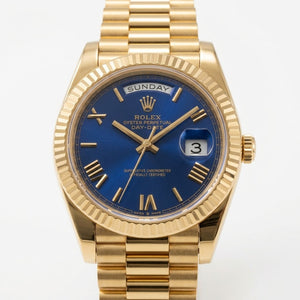 Rolex Day-Date 41mm men's mirror watch, blue Roman numeral dial – view 5