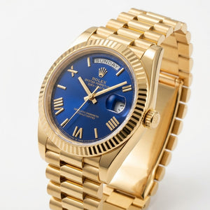 Rolex Day-Date 41mm men's mirror watch, blue Roman numeral dial – view 6