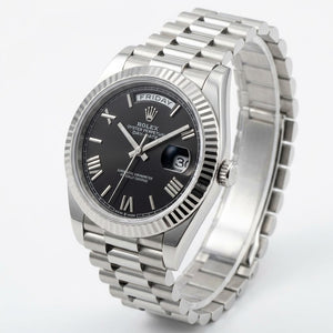 Rolex Day-Date 41mm men's mirror watch, black Roman numeral dial – view 3