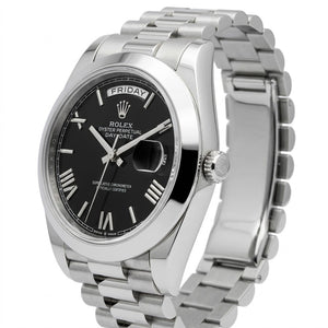 Rolex Day-Date 41mm men's mirror watch, black Roman numeral dial – view 4