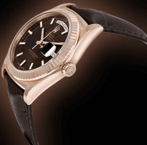 Rolex Day-Date 41mm men's mirror watch, chocolate brown index dial – view 6