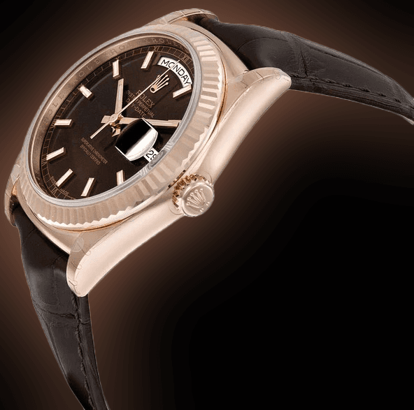 Rolex Day-Date 41mm men's mirror watch, chocolate brown index dial – view 6