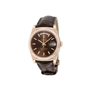Rolex Day-Date 41mm men's mirror watch, chocolate brown index dial – view 7