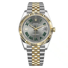 Rolex Datejust 41mm Men's Mirror Automatic Watch – Gray Dial & Two-Tone Silver & Gold-Tone Stainless Steel Five-Link Bracelet