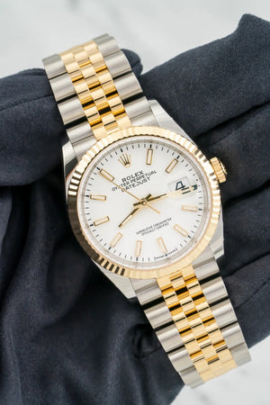 Rolex Datejust men's mirror watch, white dial – view 8
