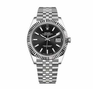 Rolex Datejust 41mm Men's Mirror Automatic Watch – Black Dial & Silver Stainless Steel Bracelet