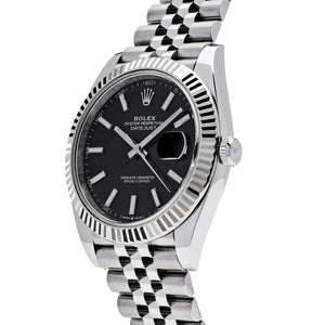 Rolex Datejust men's mirror watch, black dial – view 10